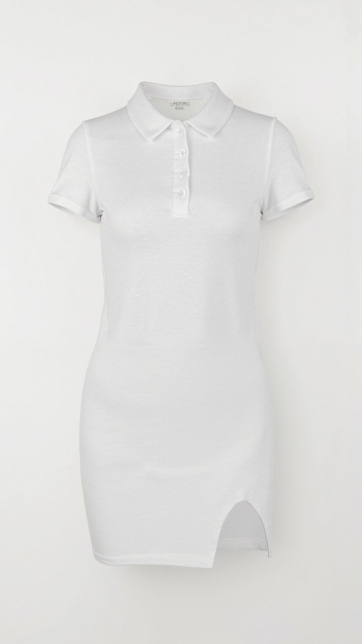Robe Mini Bodycon à Col Classique Lila