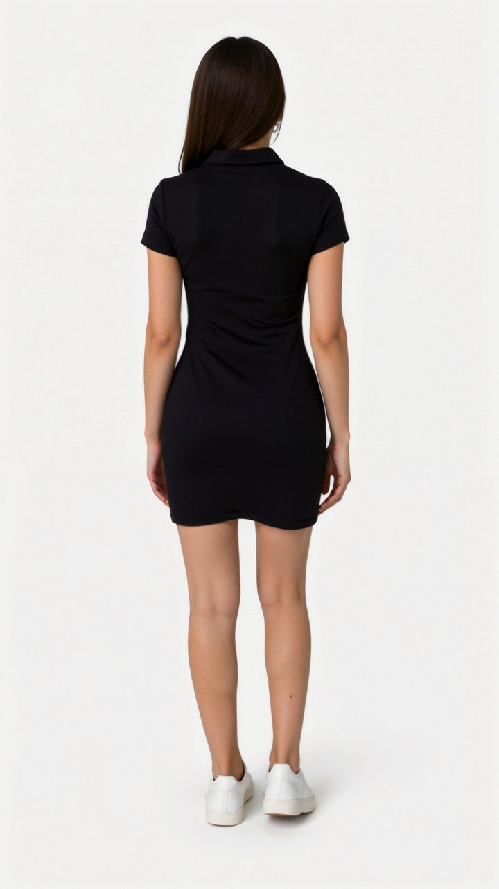 Robe Mini Bodycon à Col Classique Lila
