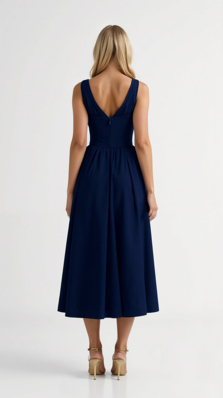 Robe Midi Plongeante Élégante Emma
