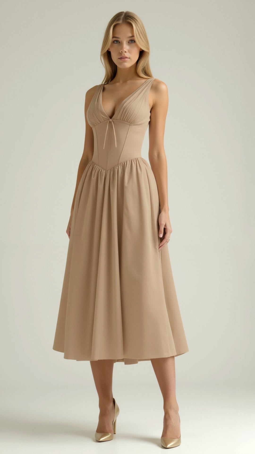Robe Midi Plongeante Élégante Emma