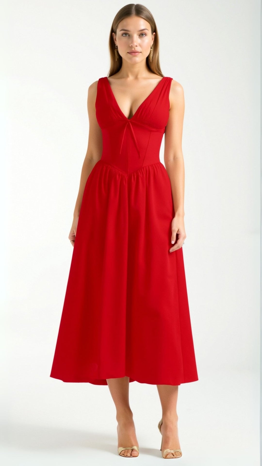 Robe Midi Plongeante Élégante Emma