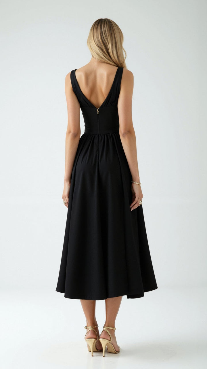 Robe Midi Plongeante Élégante Emma
