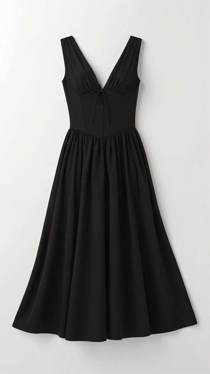 Robe Midi Plongeante Élégante Emma