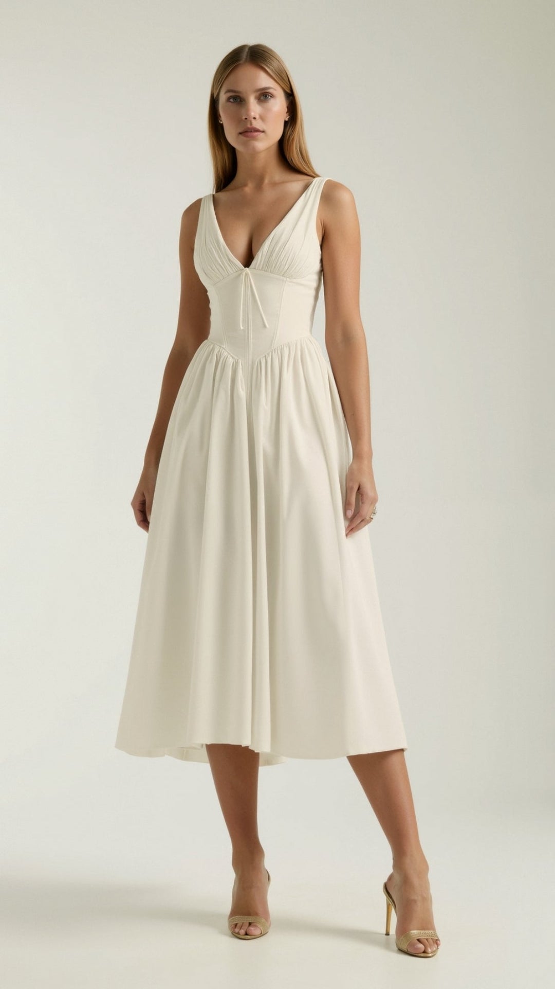 Robe Midi Plongeante Élégante Emma