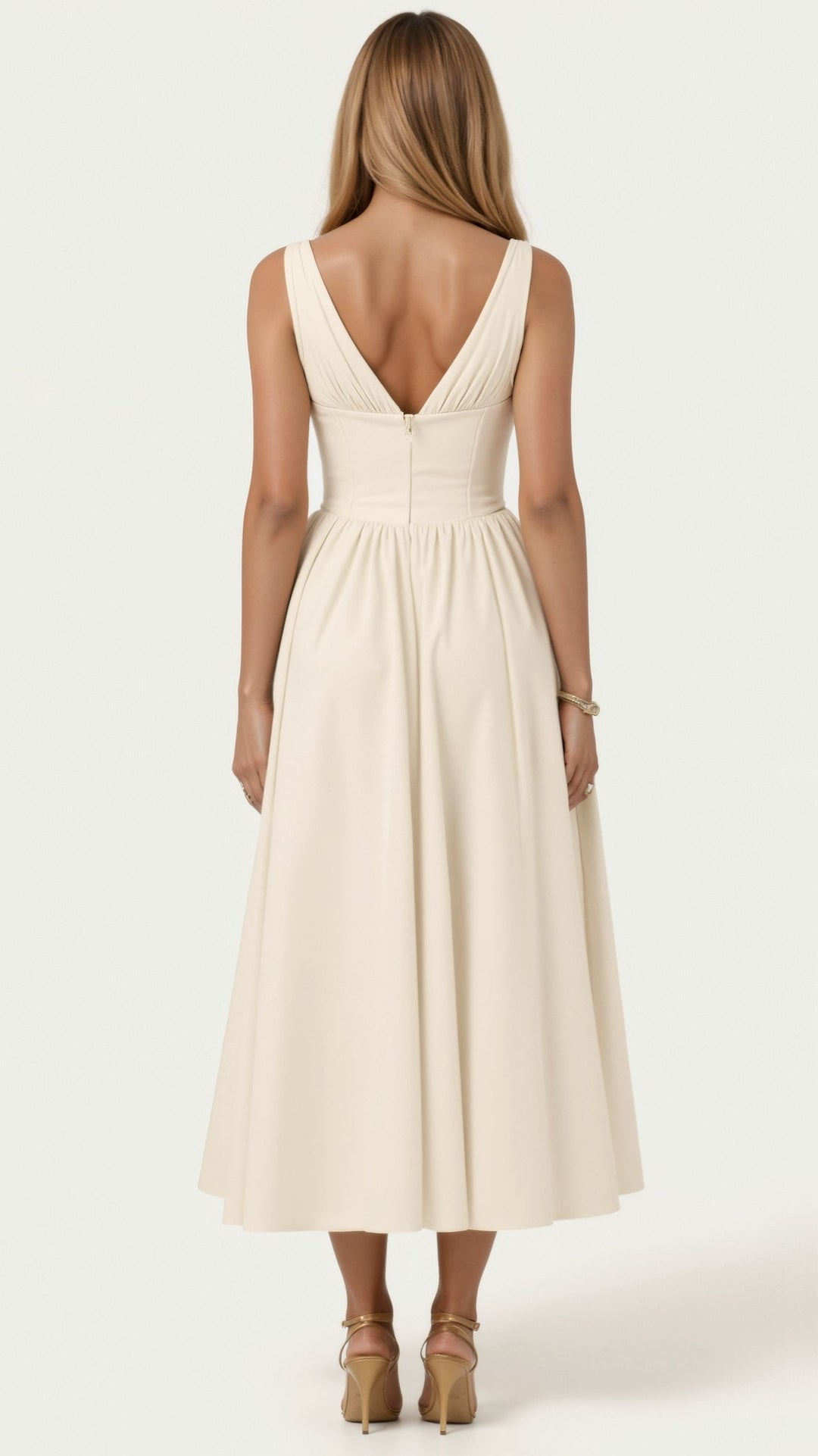 Robe Midi Plongeante Élégante Emma