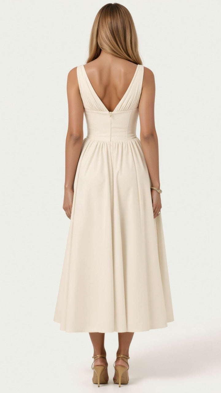 Robe Midi Plongeante Élégante Emma