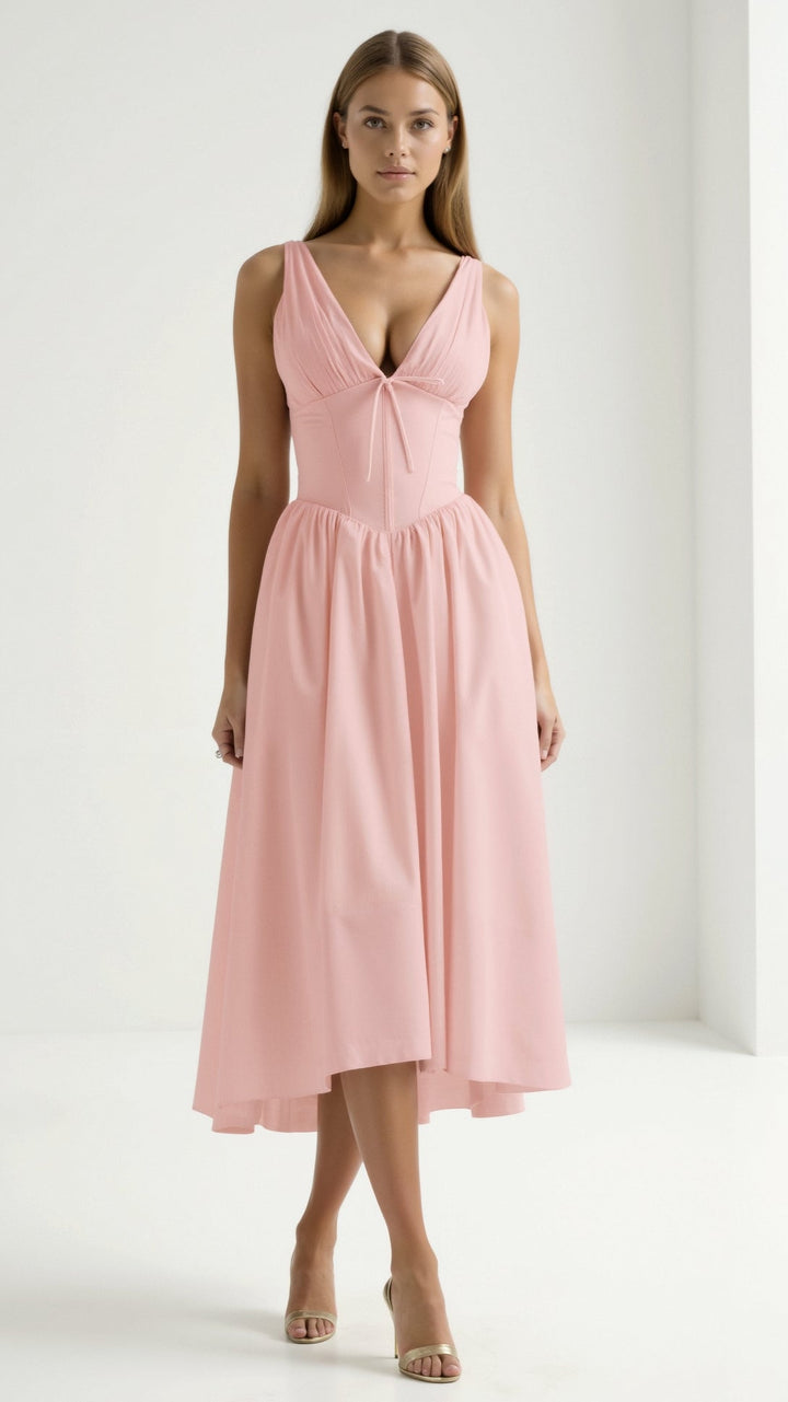 Robe Midi Plongeante Élégante Emma