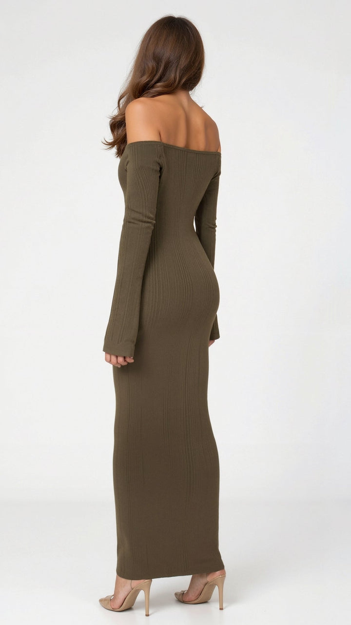 Robe Maxi Élégante Alice Off-Shoulder