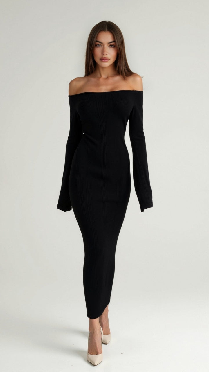 Robe Maxi Élégante Alice Off-Shoulder