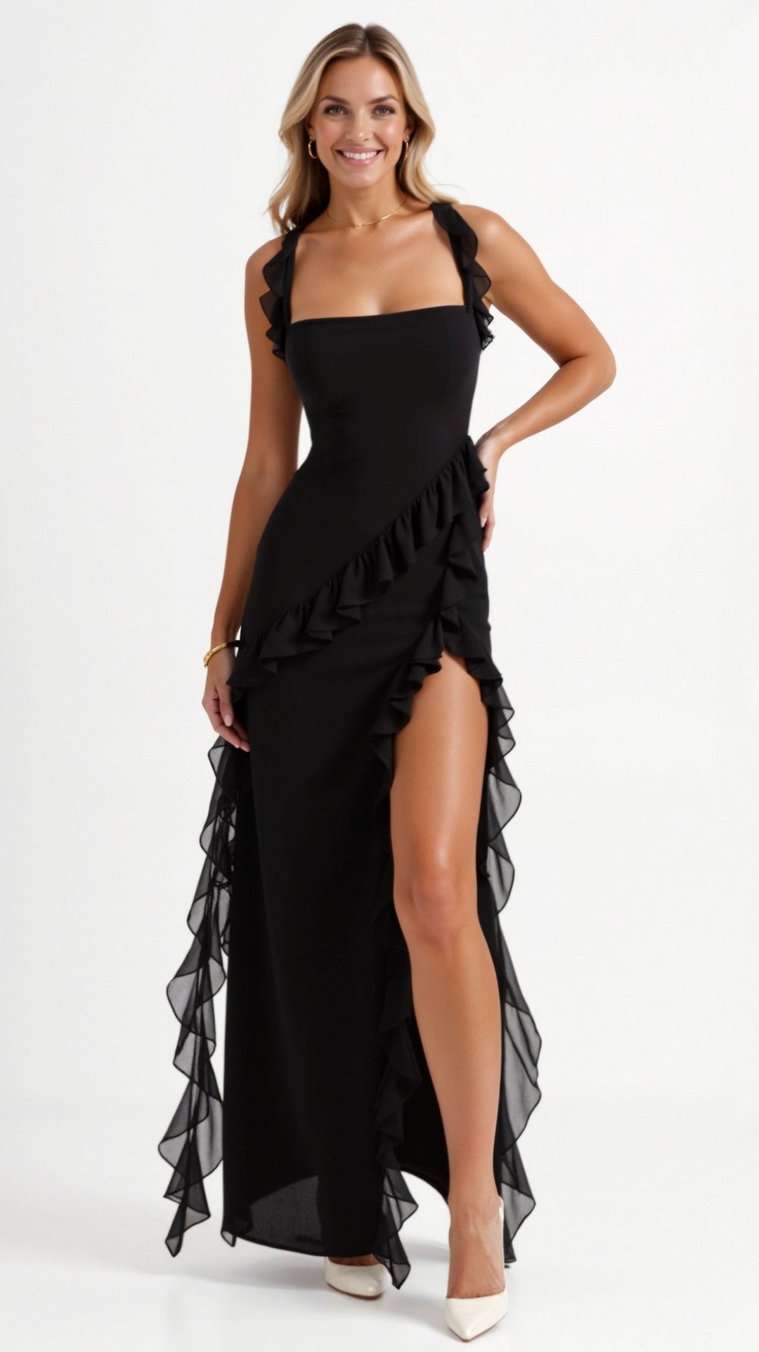 Robe Maxi Élégante à Volants Amelia