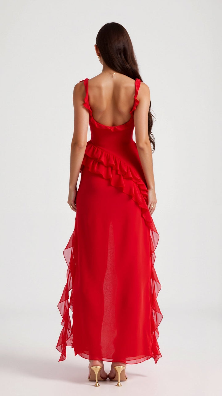 Robe Maxi Élégante à Volants Amelia
