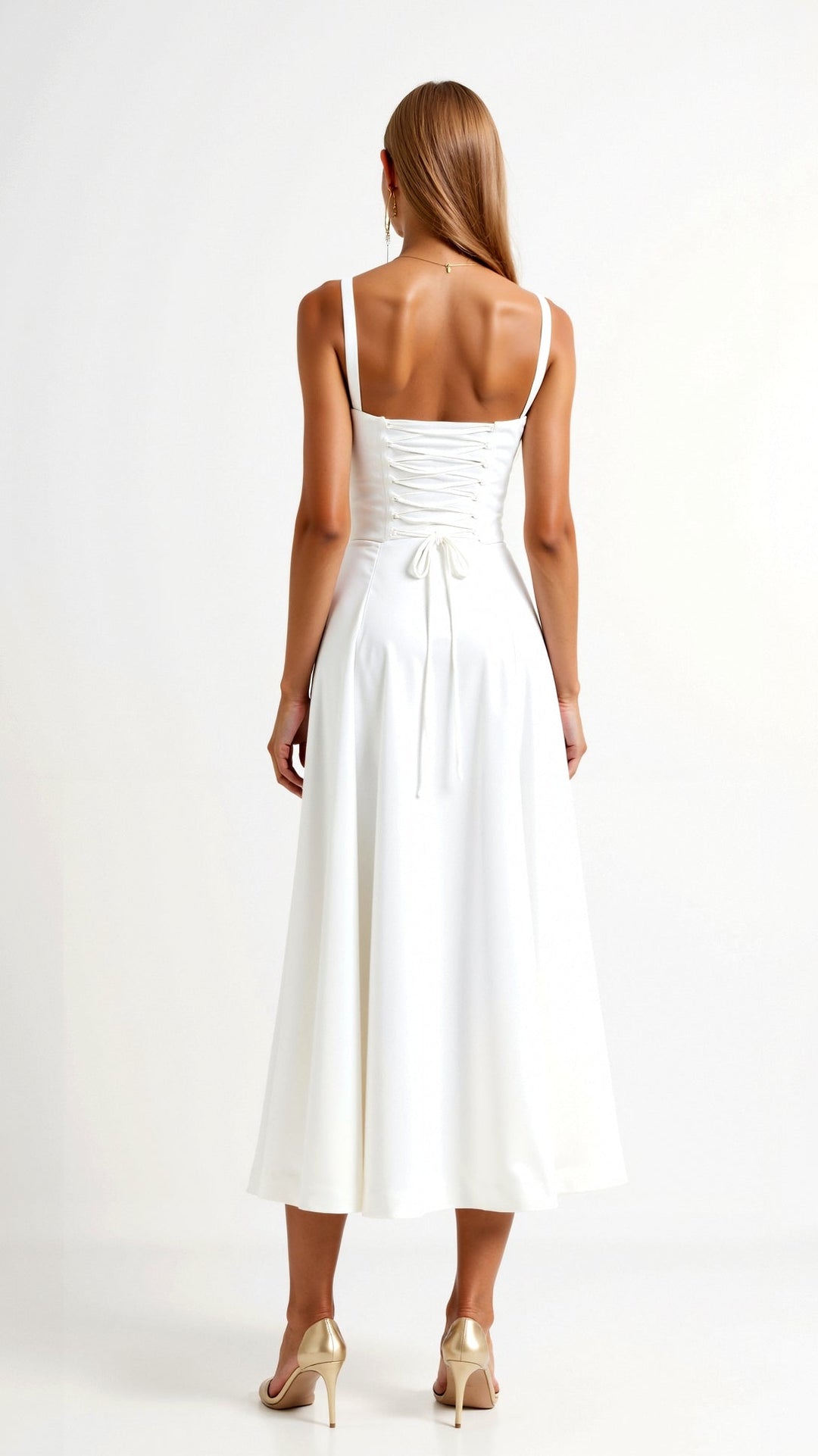 Robe Midi Lila Élégante à Décolleté Coeur