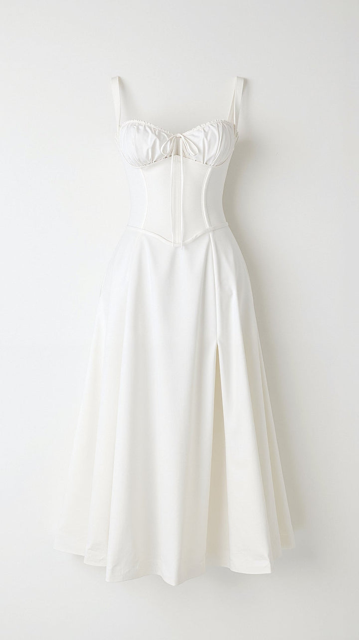 Robe Midi Lila Élégante à Décolleté Coeur