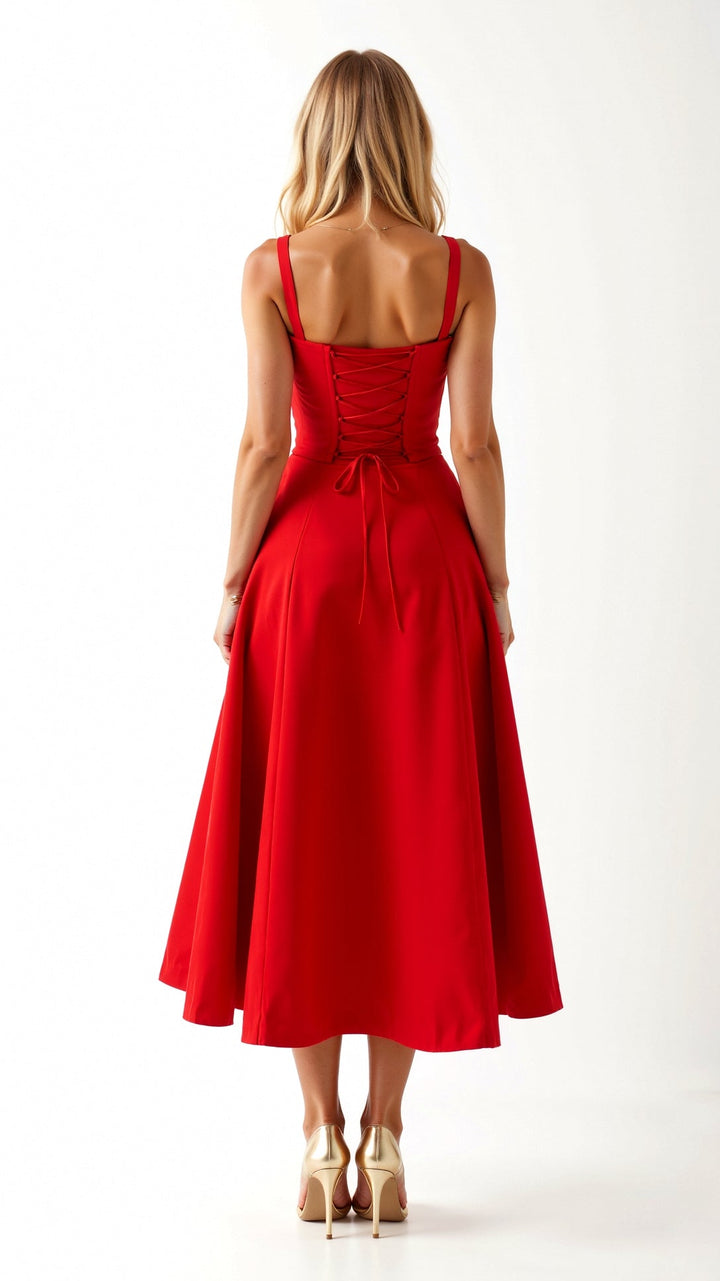 Robe Midi Lila Élégante à Décolleté Coeur