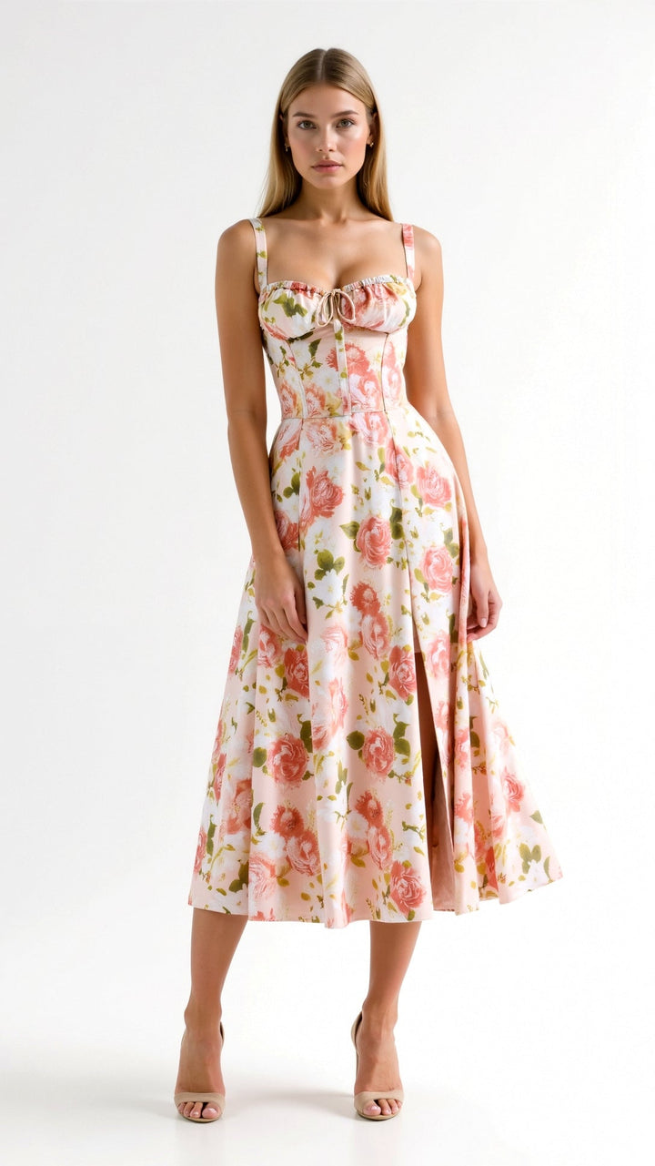 Robe Midi d'Été Matilda à Fleurs