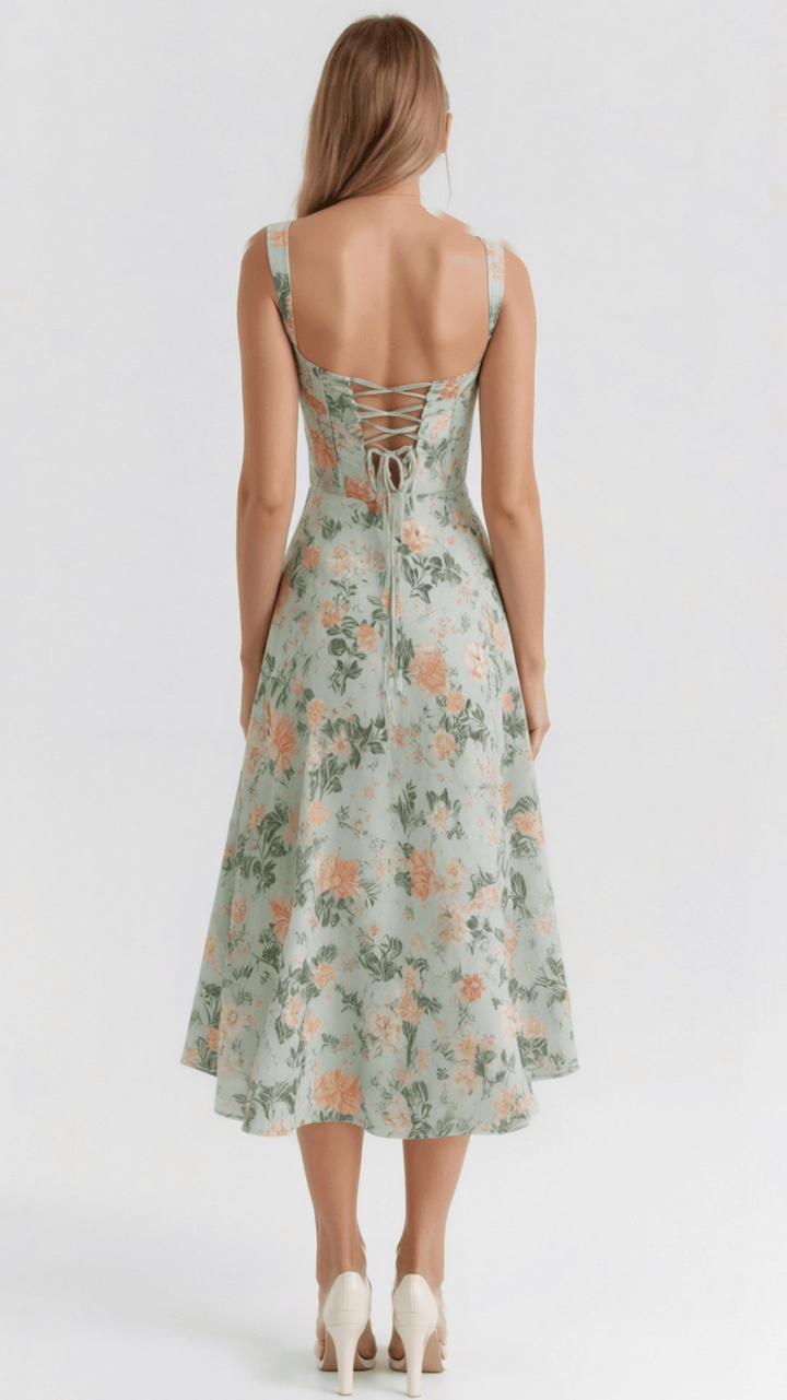 Robe Midi à Imprimé Floral Éléanor