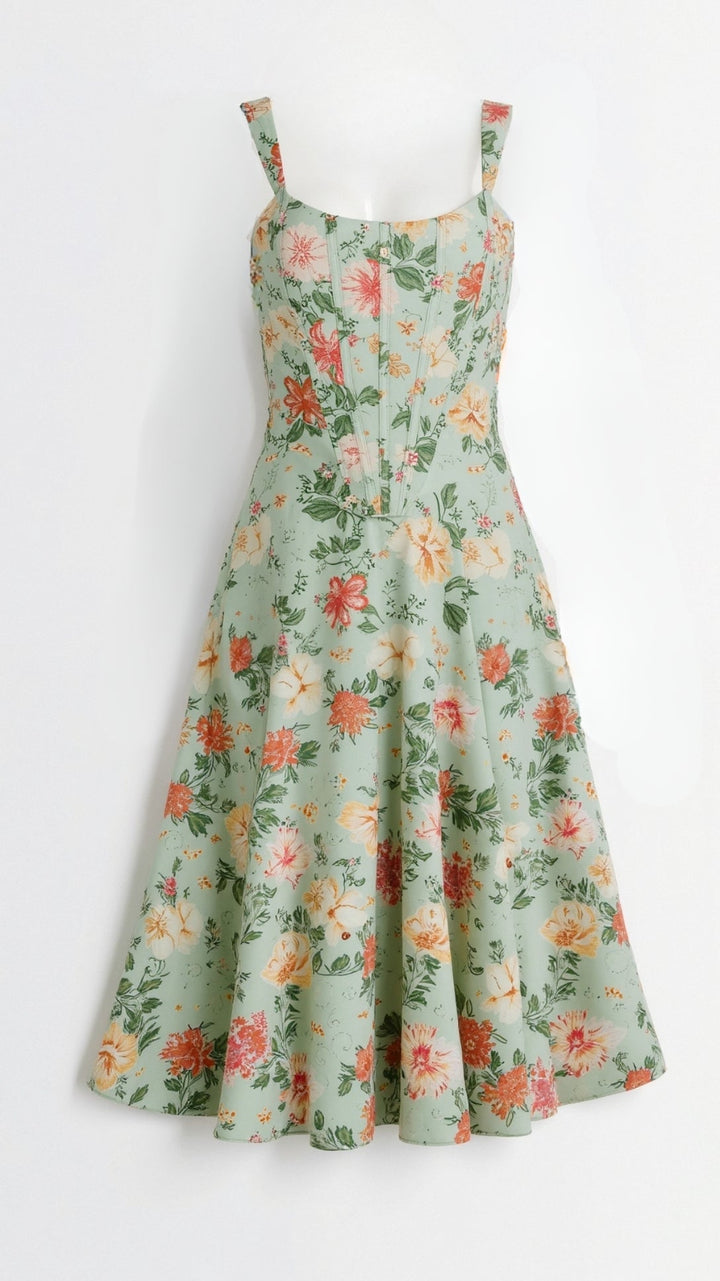 Robe Midi à Imprimé Floral Éléanor