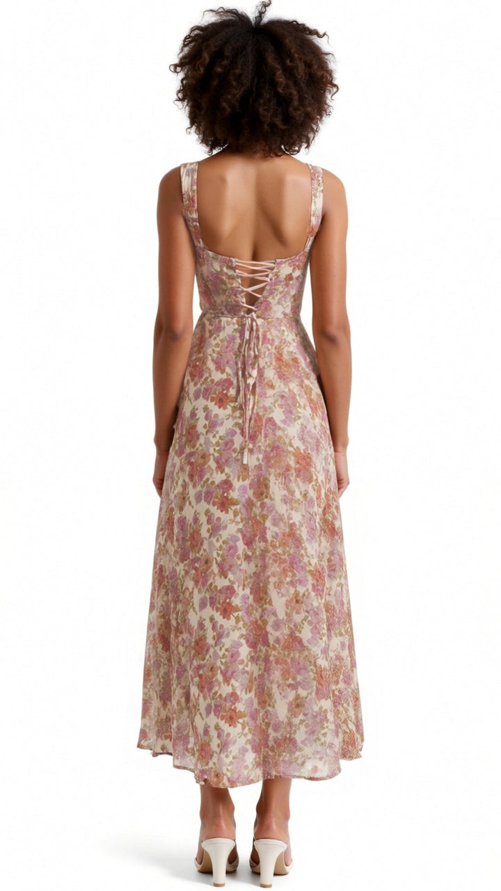 Robe Midi à Imprimé Floral Éléanor