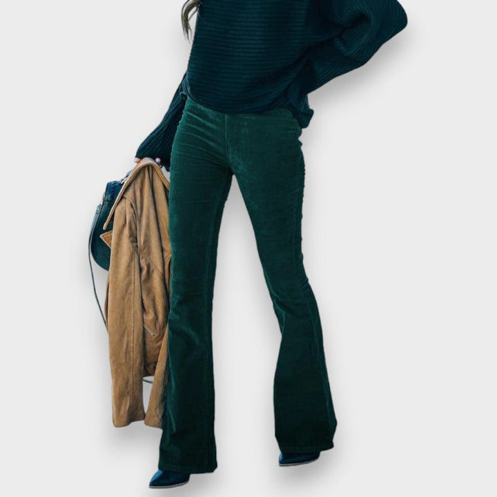 Chloé I Pantalons en Corde avec Jambes Évasées