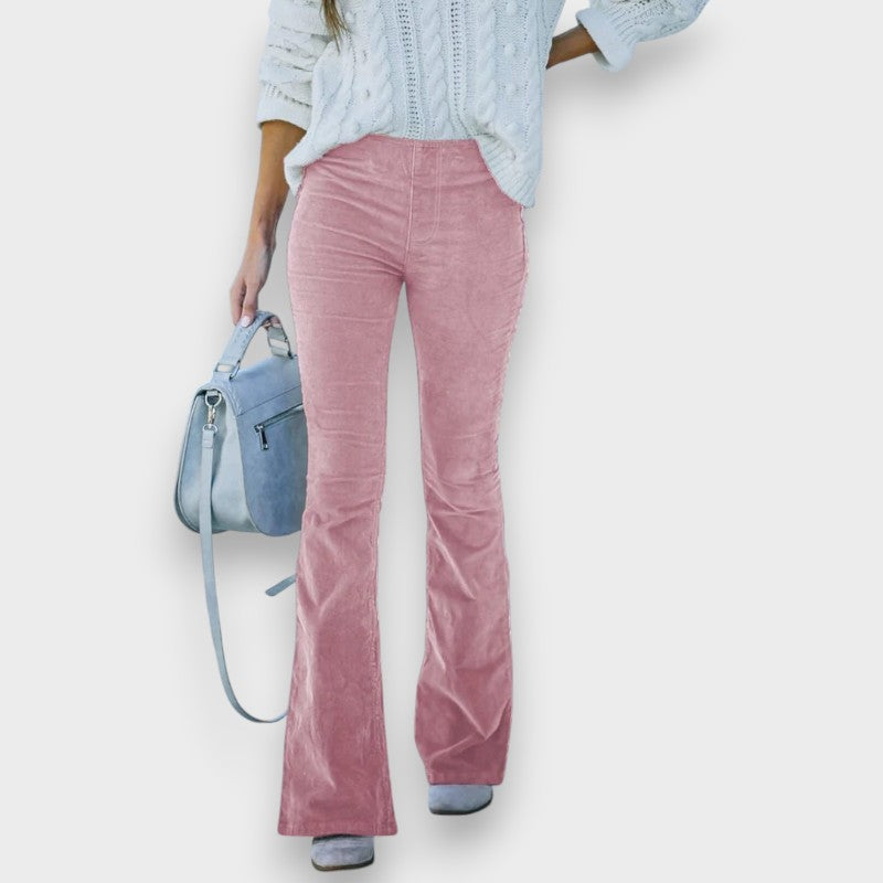 Chloé I Pantalons en Corde avec Jambes Évasées