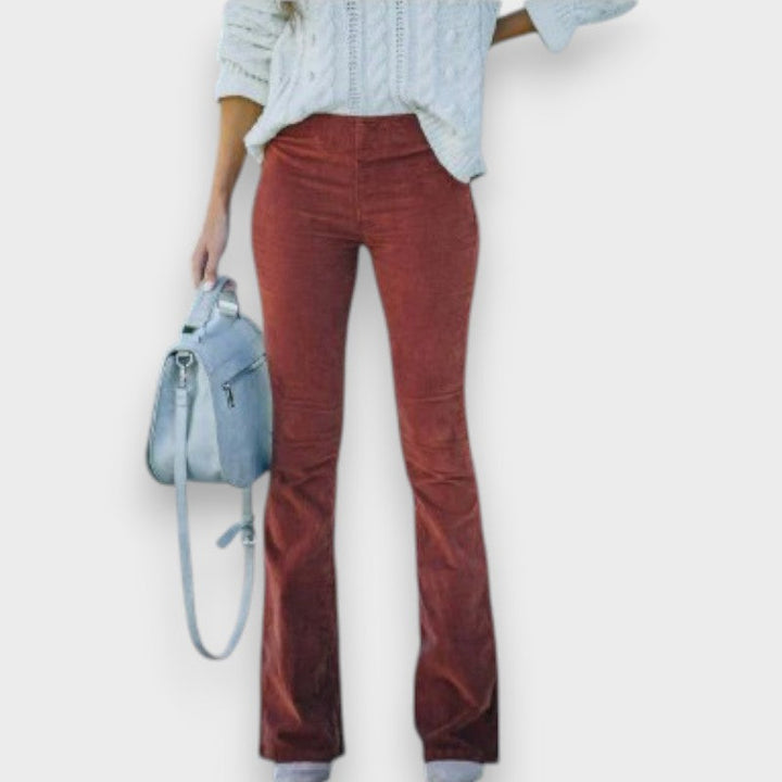 Chloé I Pantalons en Corde avec Jambes Évasées