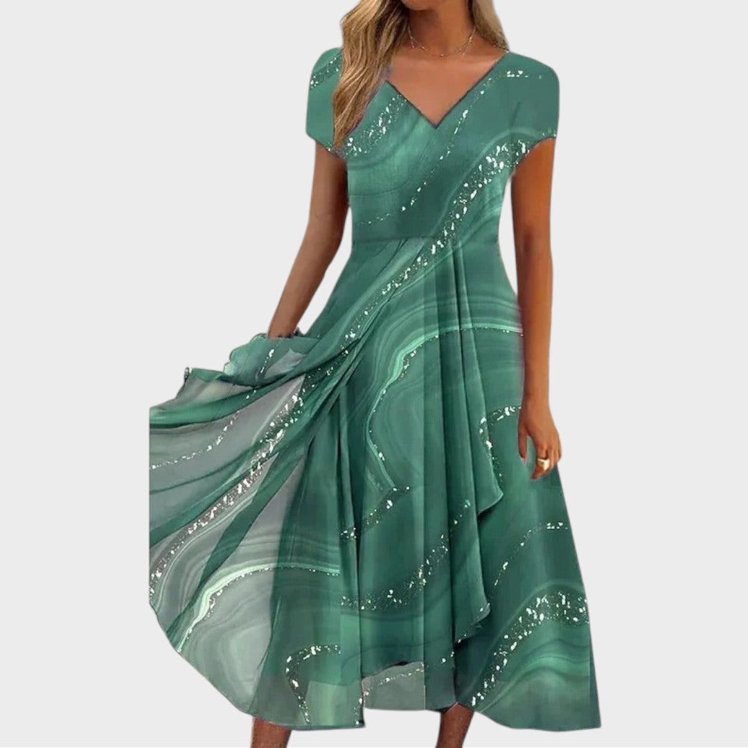 Isha | Robe Midi Élégante avec Décolleté en V