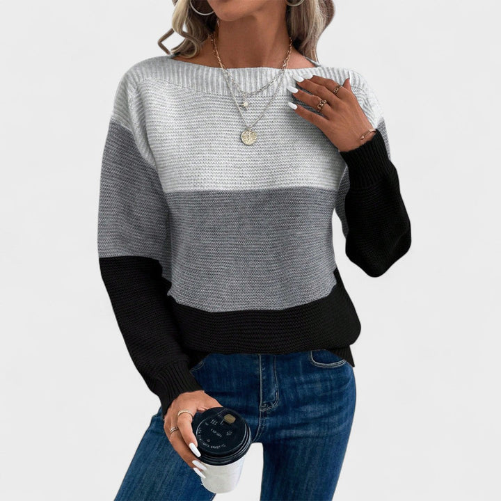 Camille | Pull en Tricot Bicolore