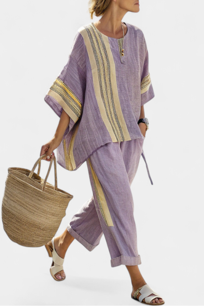 Lorena - Ensemble Boho en Lin et Bambou