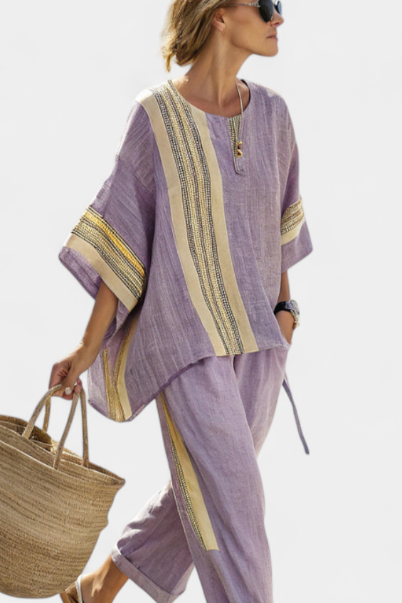 Lorena - Ensemble Boho en Lin et Bambou