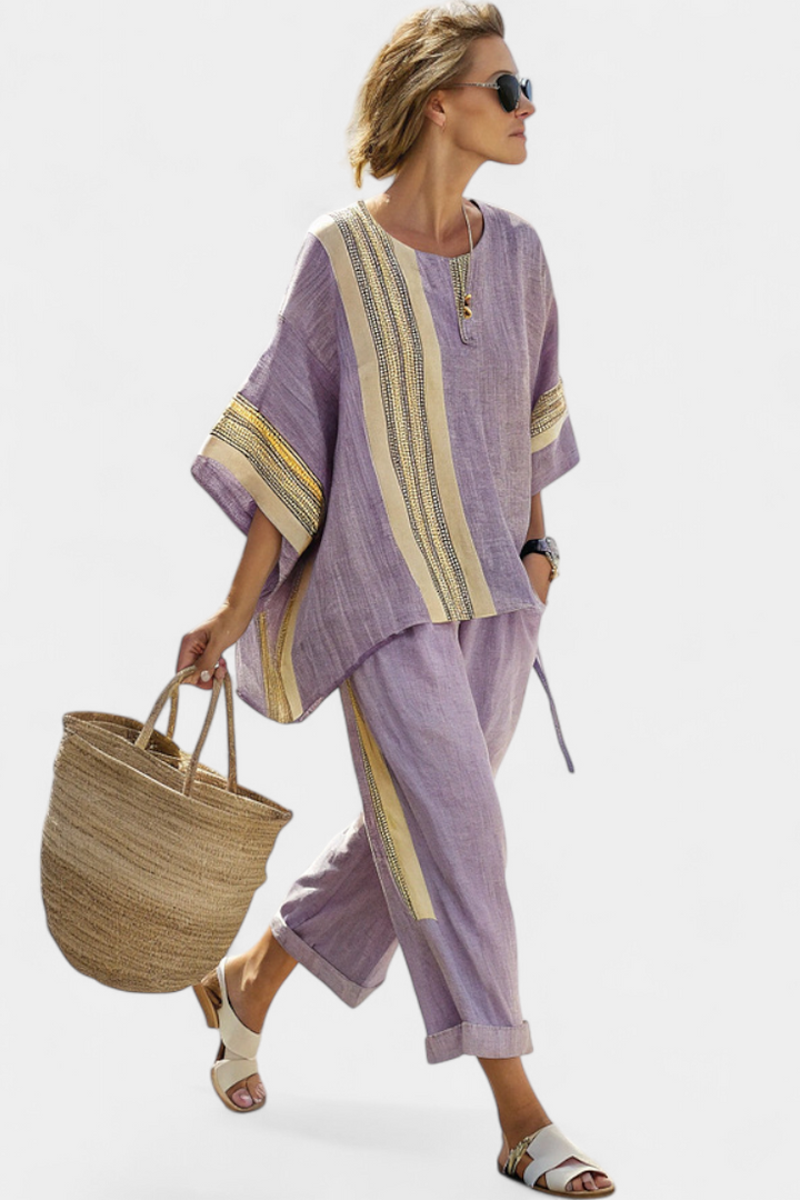 Lorena - Ensemble Boho en Lin et Bambou
