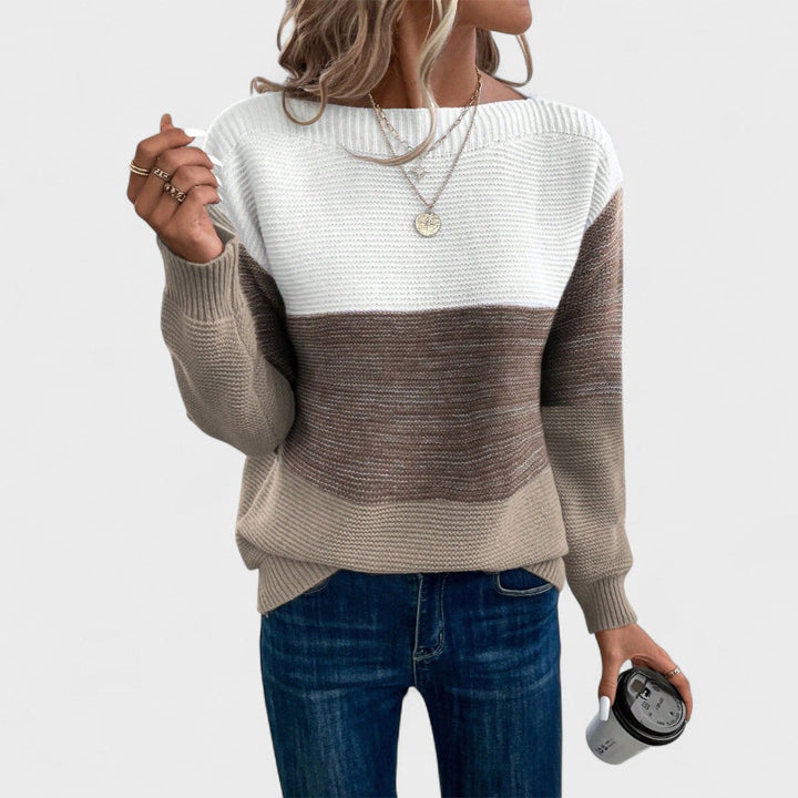 Camille | Pull en Tricot Bicolore