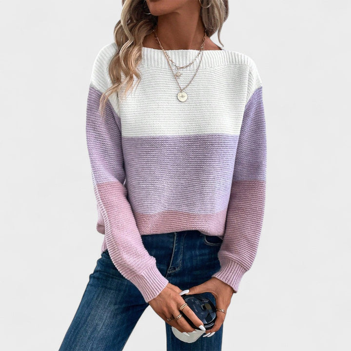 Camille | Pull en Tricot Bicolore