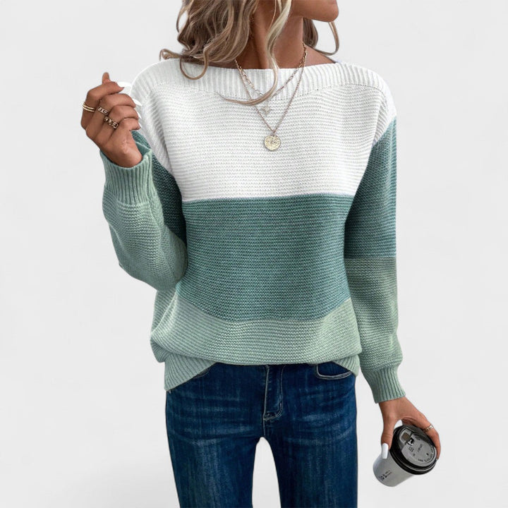 Camille | Pull en Tricot Bicolore