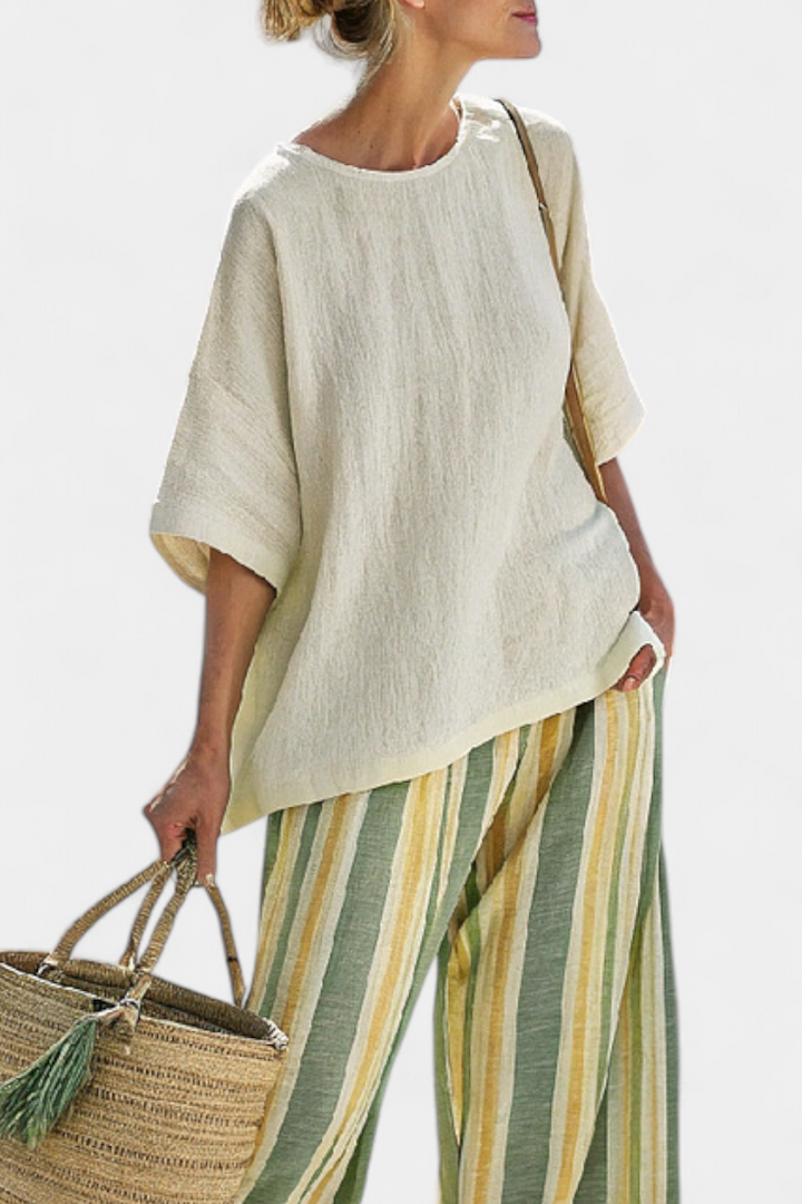 Olivia - Ensemble en Lin de Bambou Couleur Olive