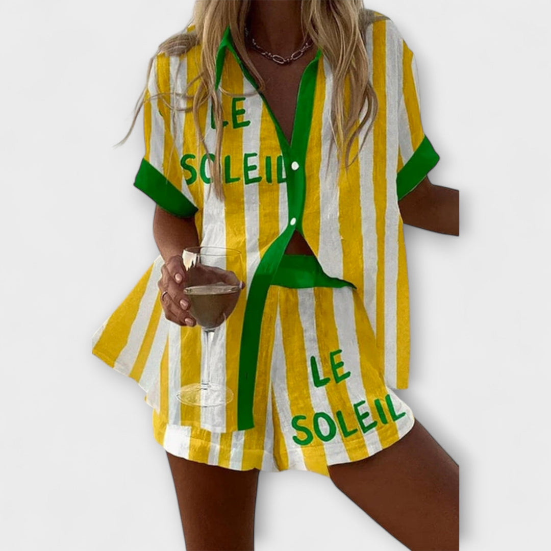 Halora – Tenue Stylée en Lin Jaune