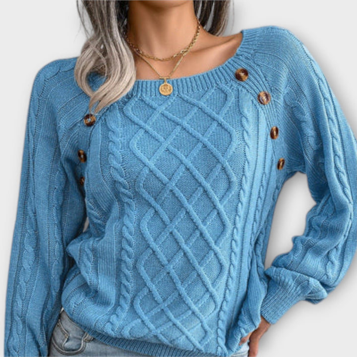 Malia - Pull Tricoté avec Boutons