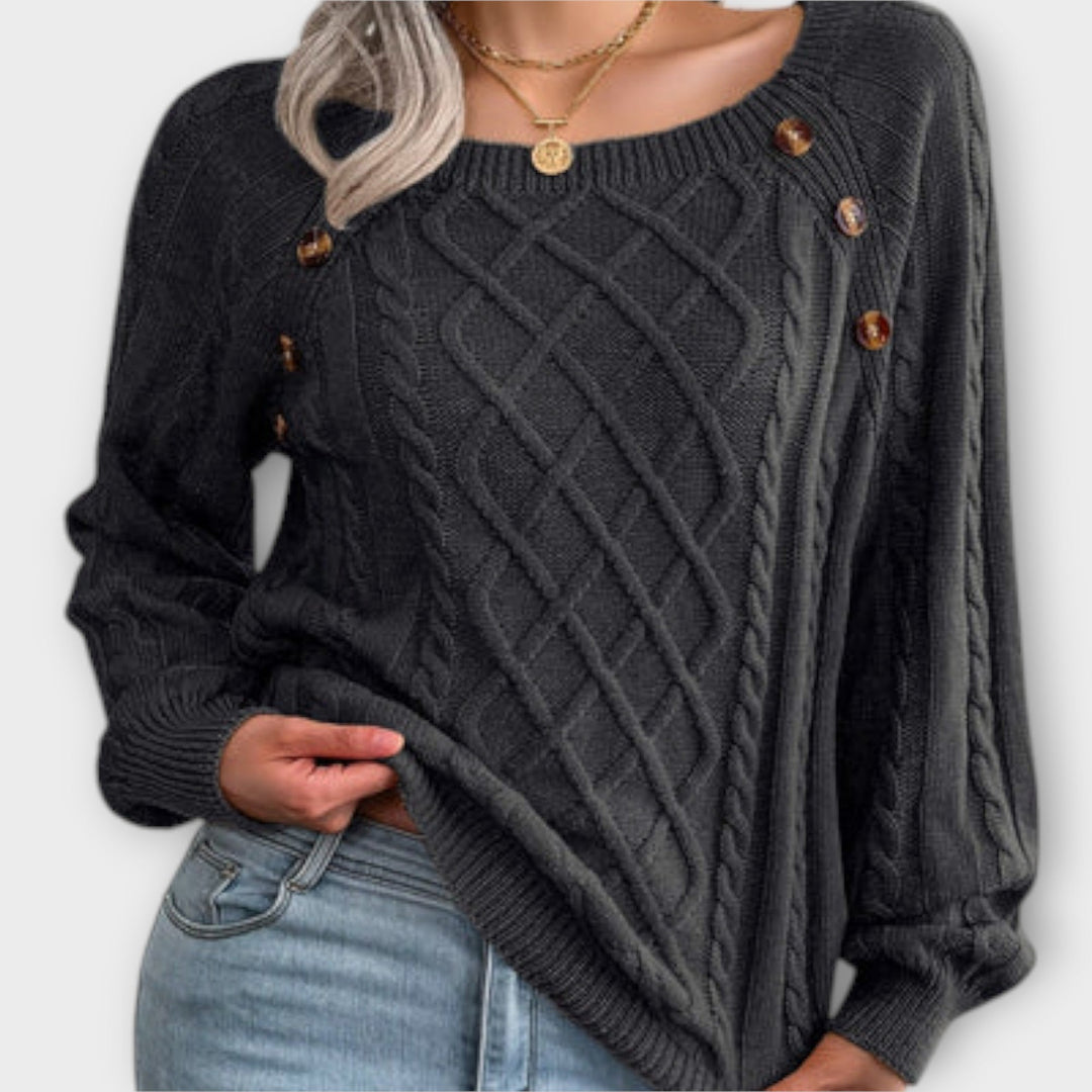 Malia - Pull Tricoté avec Boutons