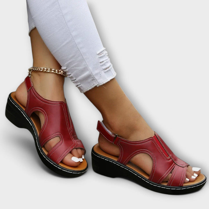Christina – Sandales en cuir orthopédique avec talon confort