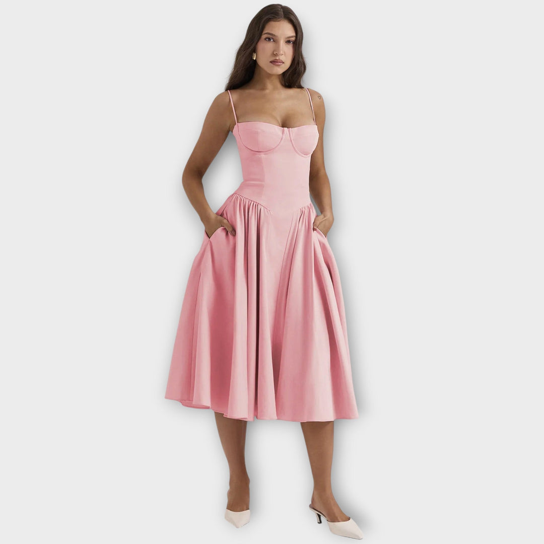 Gesine - Robe Midi Corset Sans Manches