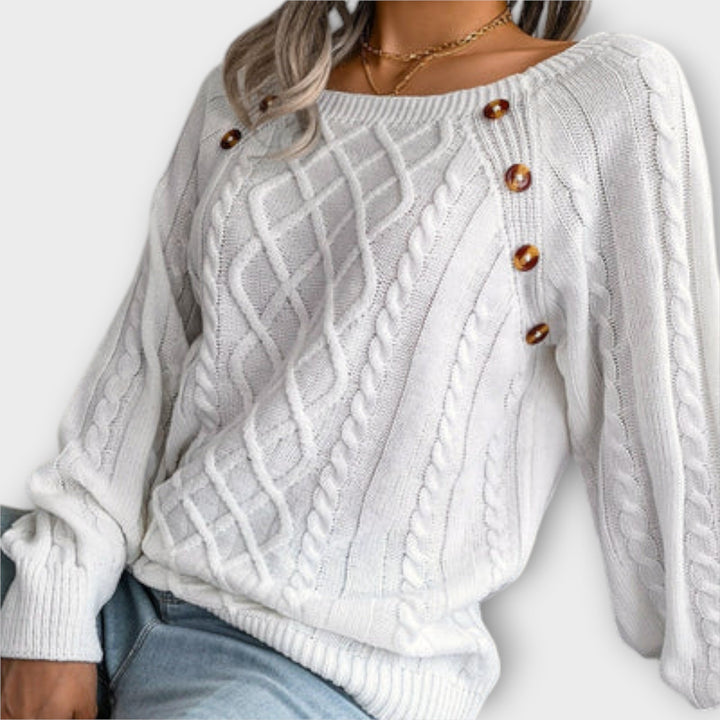 Malia - Pull Tricoté avec Boutons