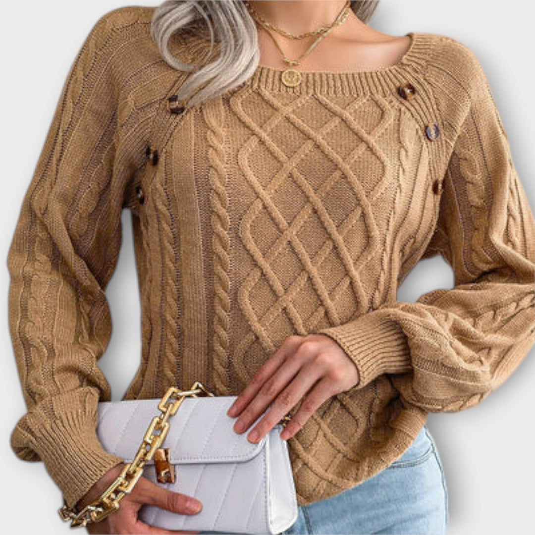 Malia - Pull Tricoté avec Boutons