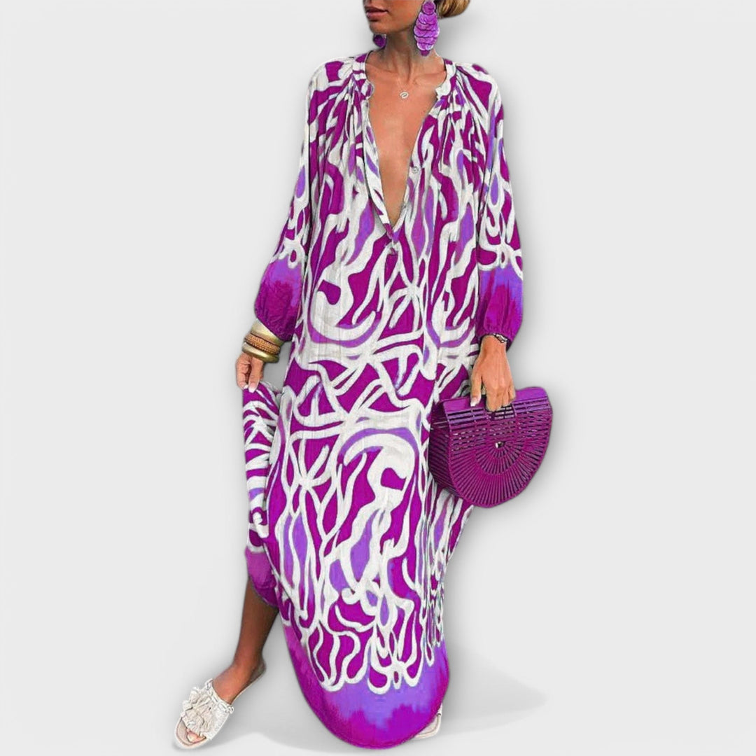 Alice - Robe Maxi à Manches Longues Bohémienne