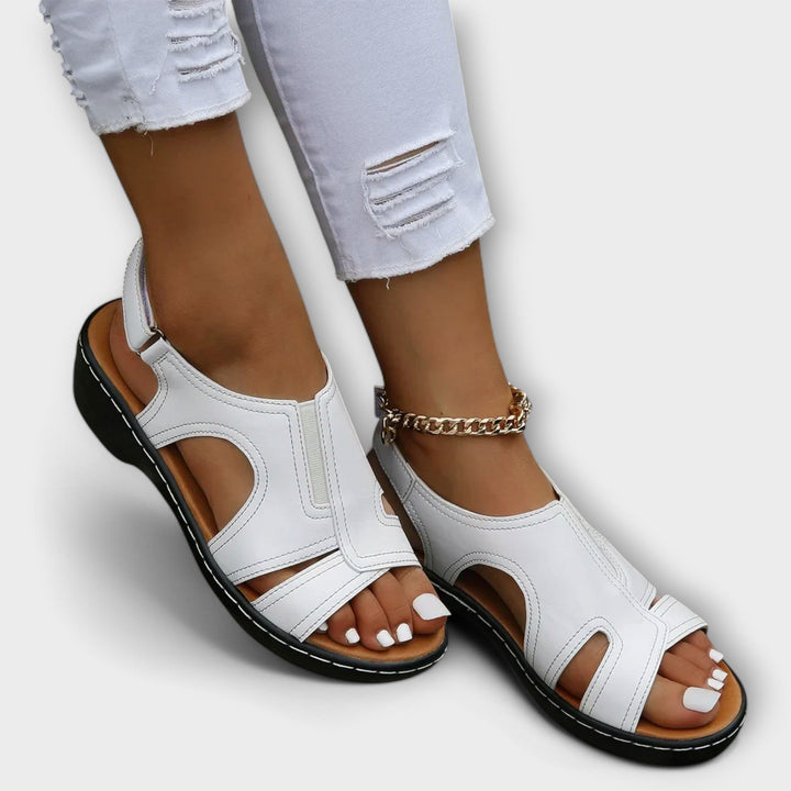 Christina – Sandales en cuir orthopédique avec talon confort
