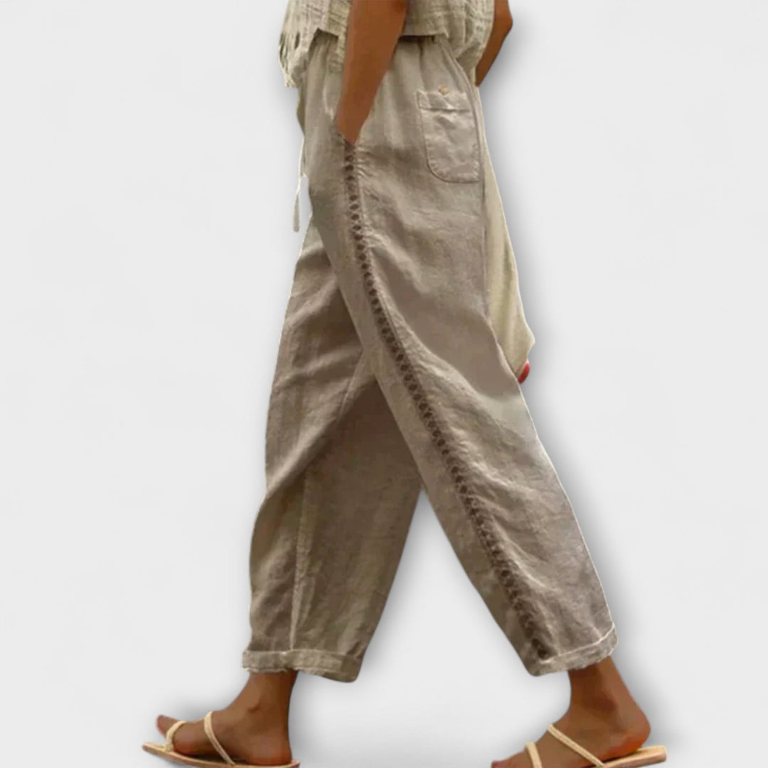 Isoldean – Pantalons en Lin de Haute Qualité