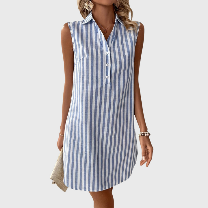 Annemiek | Robe Chemise Élégante à Rayures