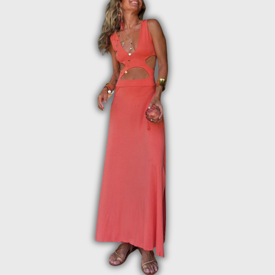 Bianca – Robe avec Décolleté Profond et Découpes