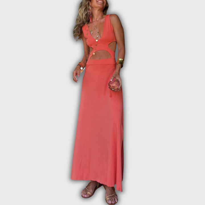 Bianca – Robe avec Décolleté Profond et Découpes