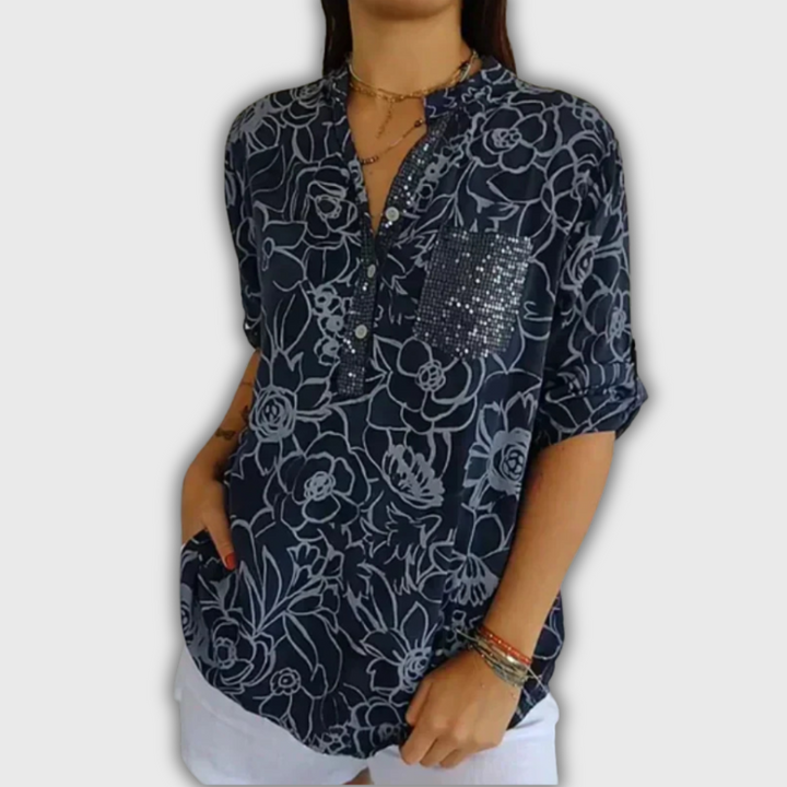 Clarinda – Chemise Imprimée avec Boutons