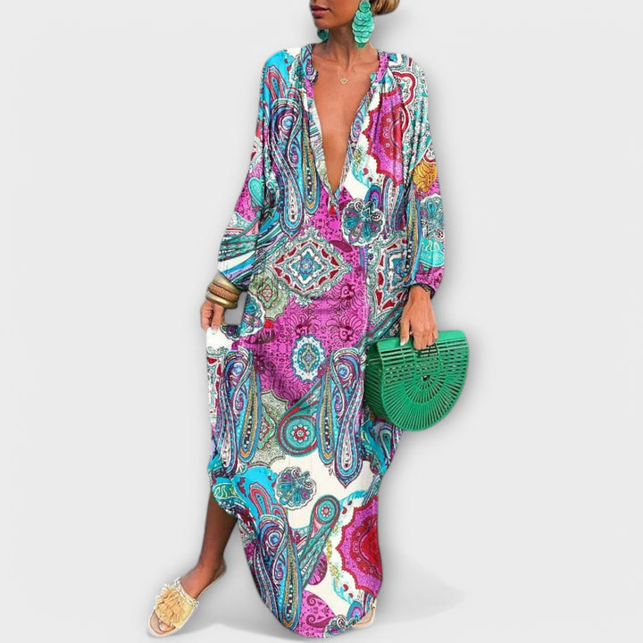 Alice - Robe Maxi à Manches Longues Bohémienne