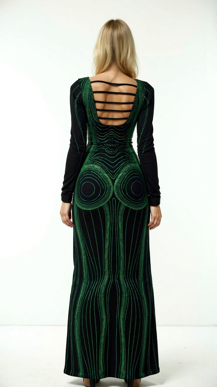 Robe Maxi Élegante à Manches Longues Lucy